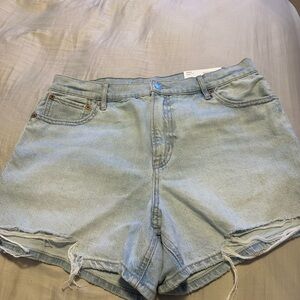 American Eagle Outfitters Light Wash Denim High-Rise Shorts